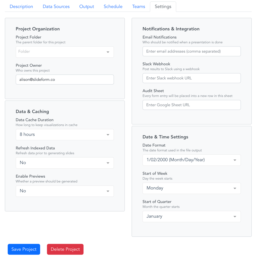Project Settings