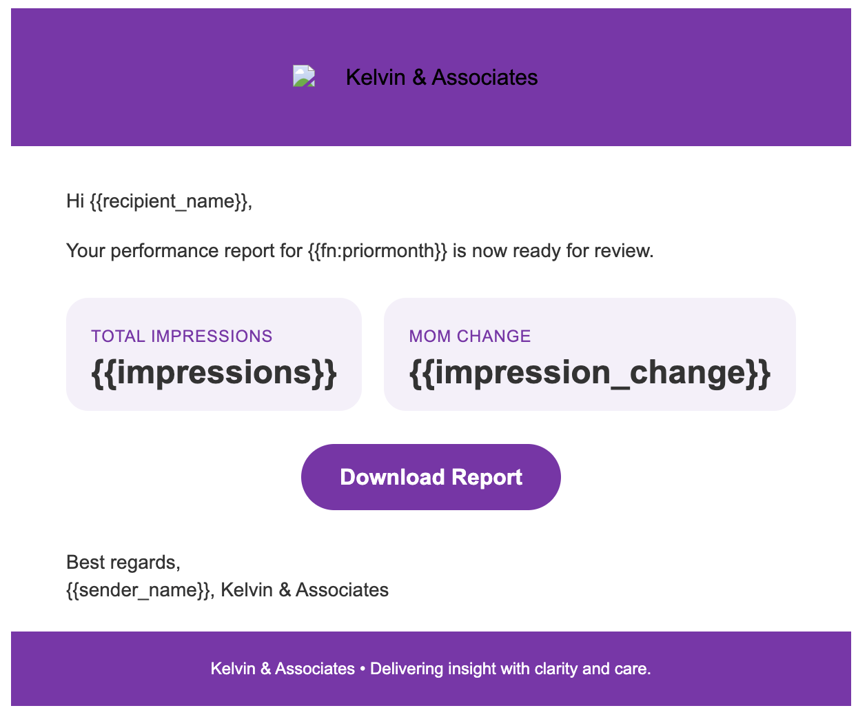 How to create an email report template