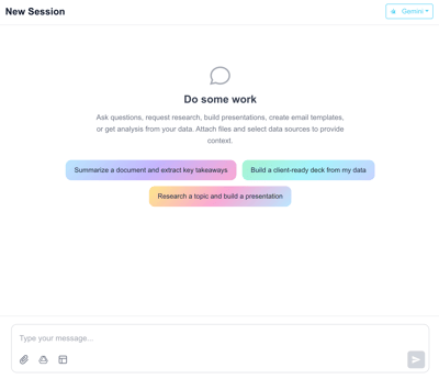 slideform AI chat window