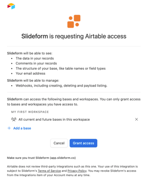 airtable auth splash screen